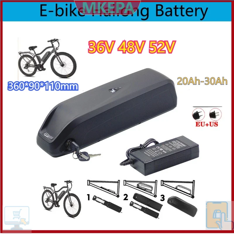 Ebike Battery 48V 20Ah Hailong - 🔋 36-48-52V voor motor elektrische mountainbike