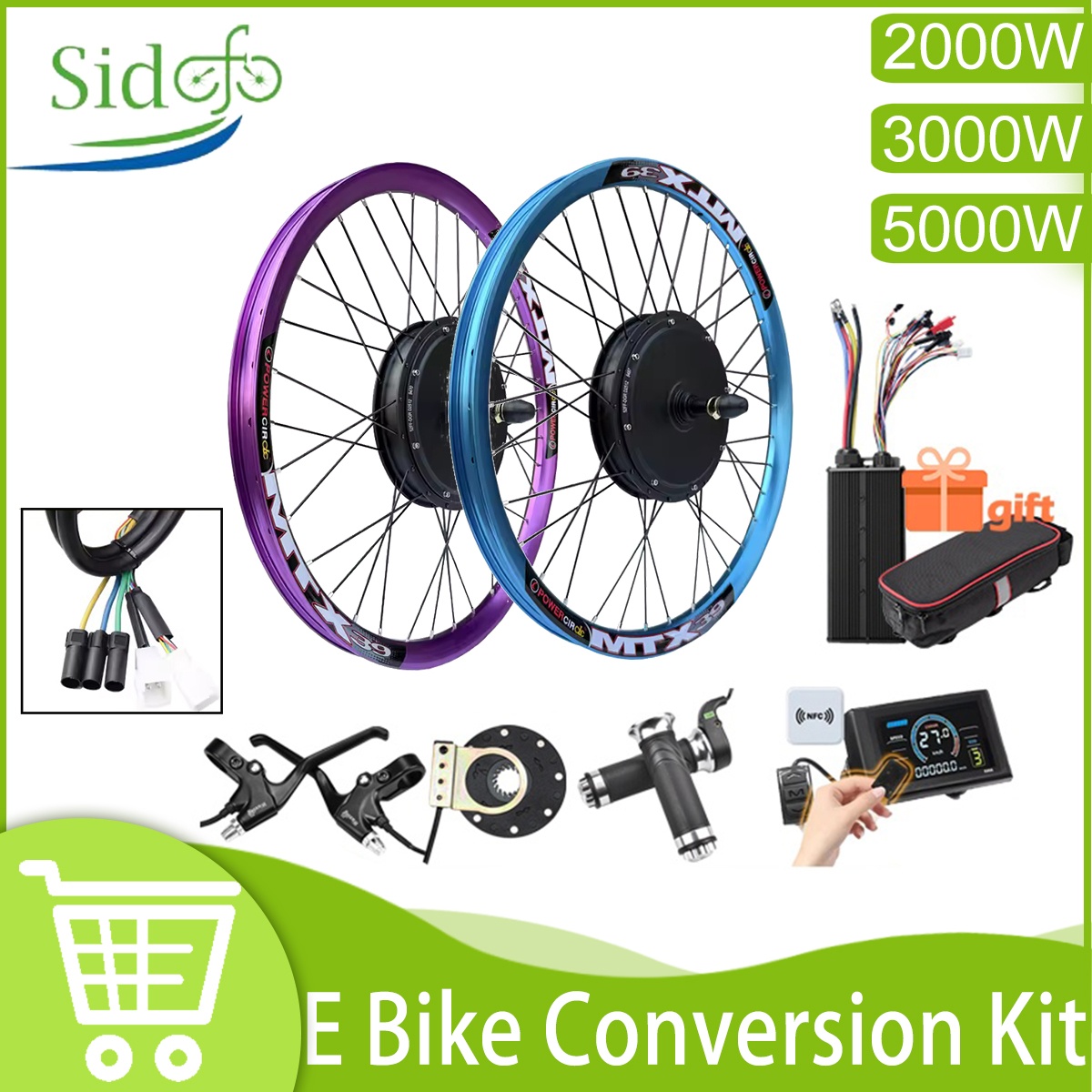 Ebike Conversion Kit 72V 3000W - Nieuwe Upgrade E-bike Ombouwset MTX39 Elektrische
