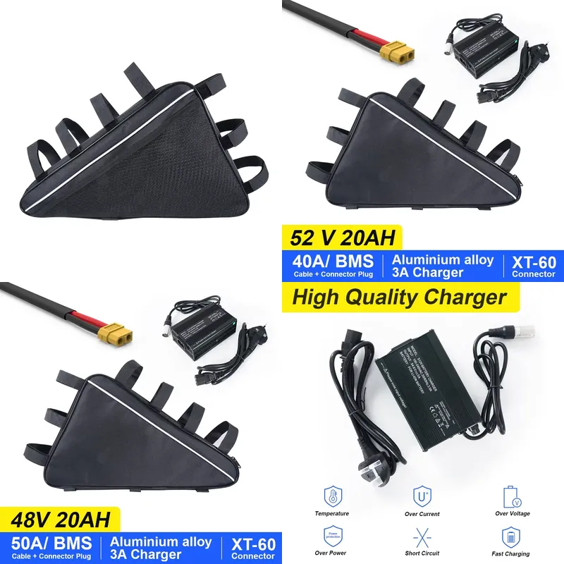 Ebike Battery 52V 20Ah Triangle Pack - 2026 US Triangle Lithium Elektrische Fietsaccu