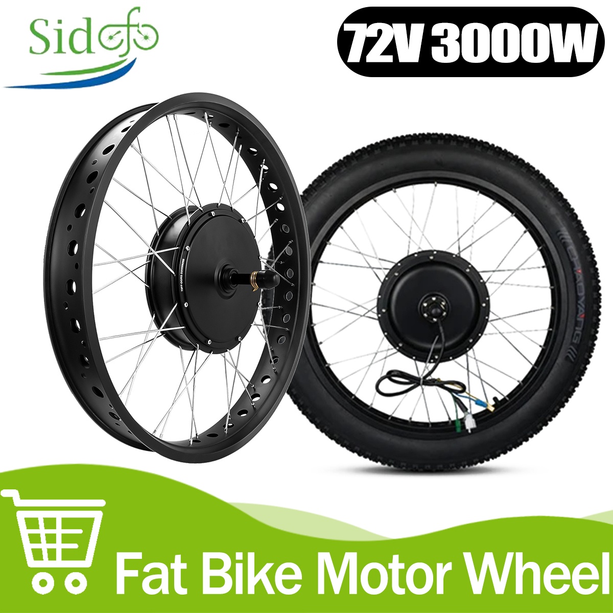 72V 5000W Hub Motor Kit - 72V 3000W Borstelloze Gearless Hub Motor