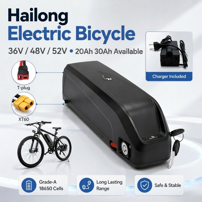 Veelzijdige Hailong-batterij,  - Ebike Battery 48V 20Ah Hailong recensie en prijs