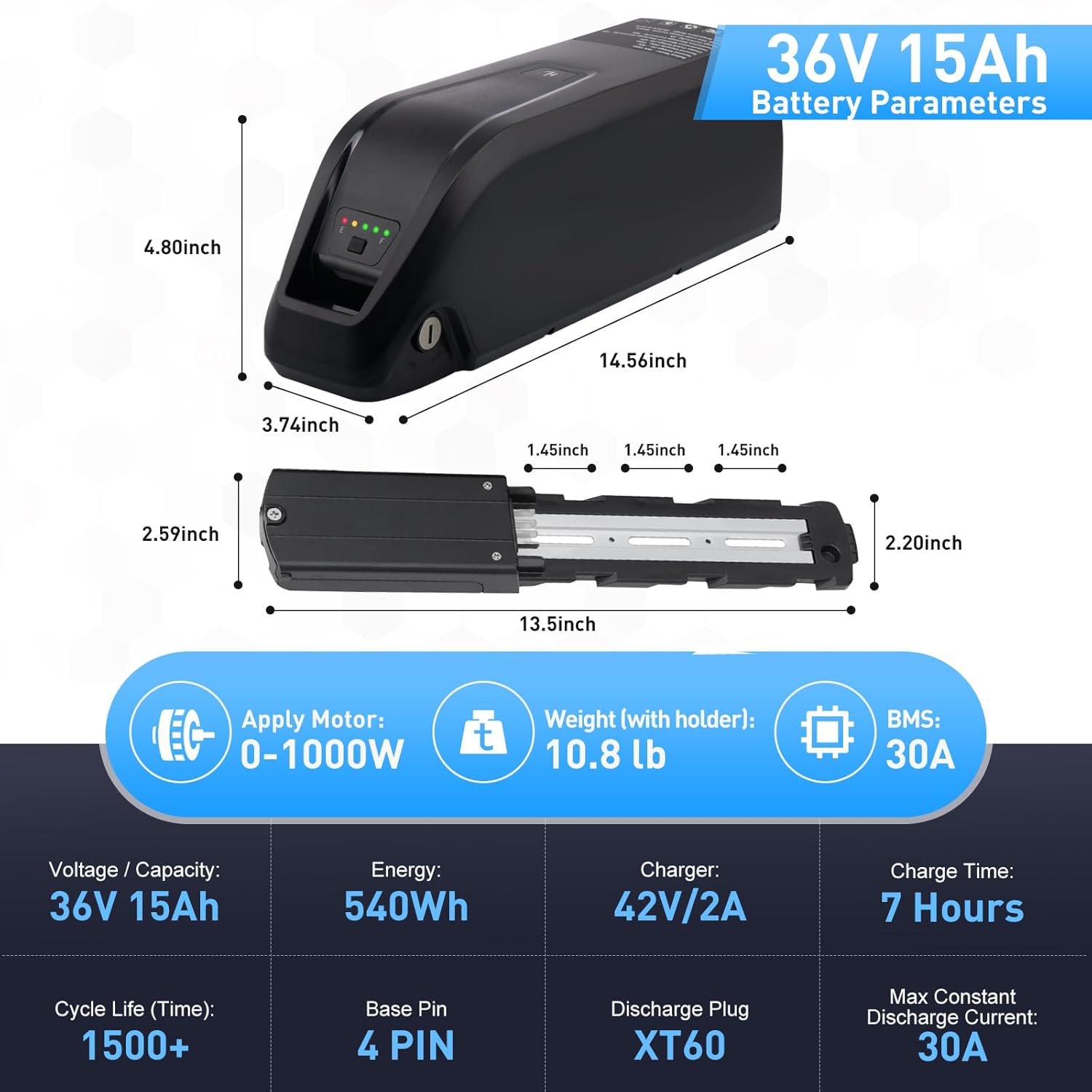 36 V 48 V 52 V Hailong Ebike B - Ebike Battery 48V 20Ah Hailong recensie en prijs