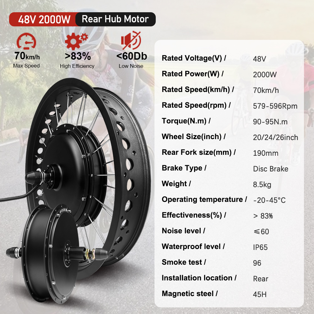 48V2000W Elektrische Fat Bike  - 72V 5000W Hub Motor Kit recensie en prijs