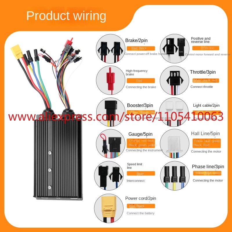 3000W 5000W elektrisch voertui - Sine Wave Controller 48V 72V 80A recensie en prijs